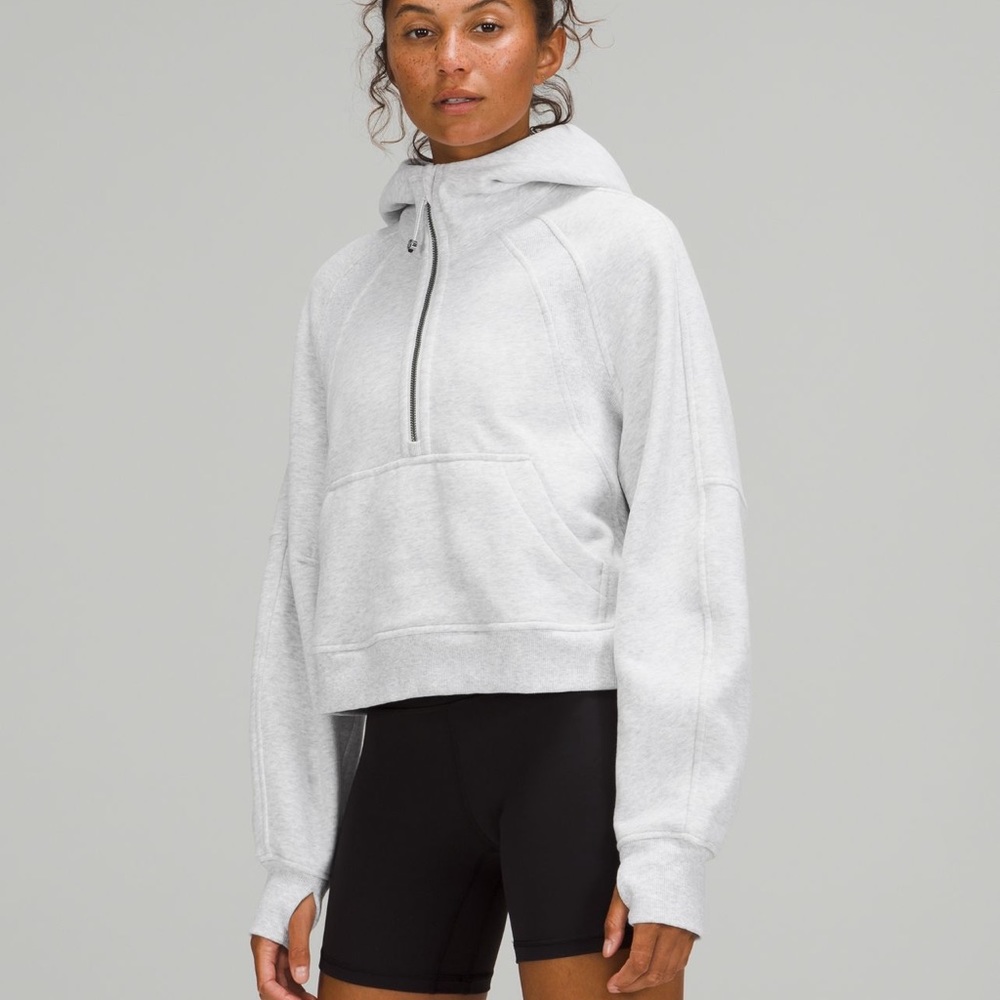 RARE Scuba oversized 1/2 zip hoodie heather grey size (M-L)